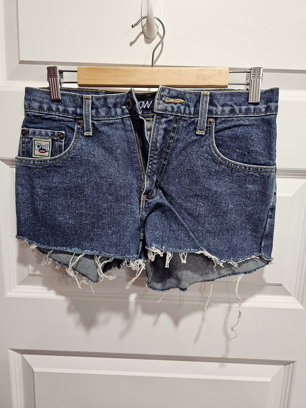 Cruel Girl Dark Blue Distressed Denim Cutoff Shorts